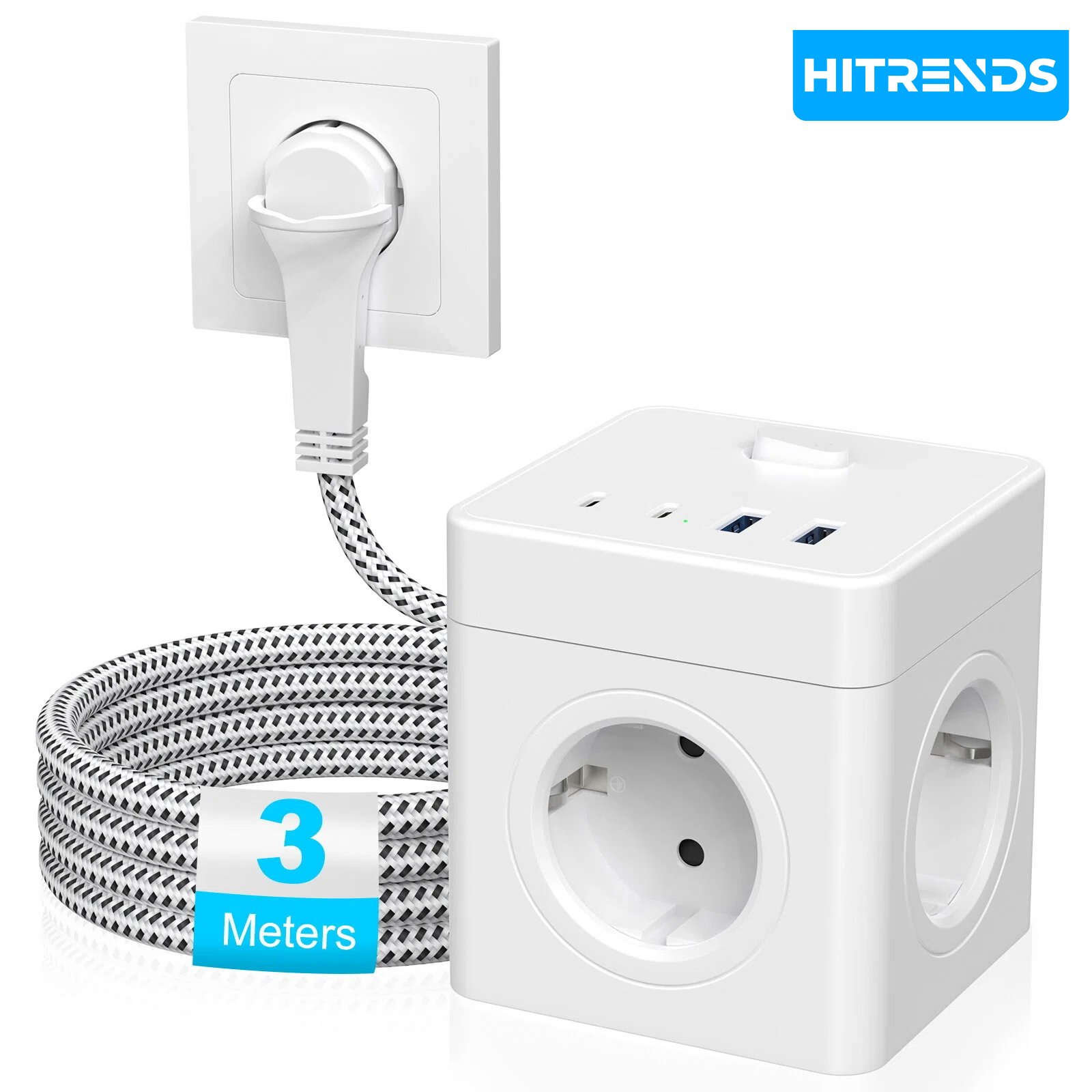 HITRENDS 8-in-1 Cube Socket, 3 – Power Strip Desk recenzja i cena