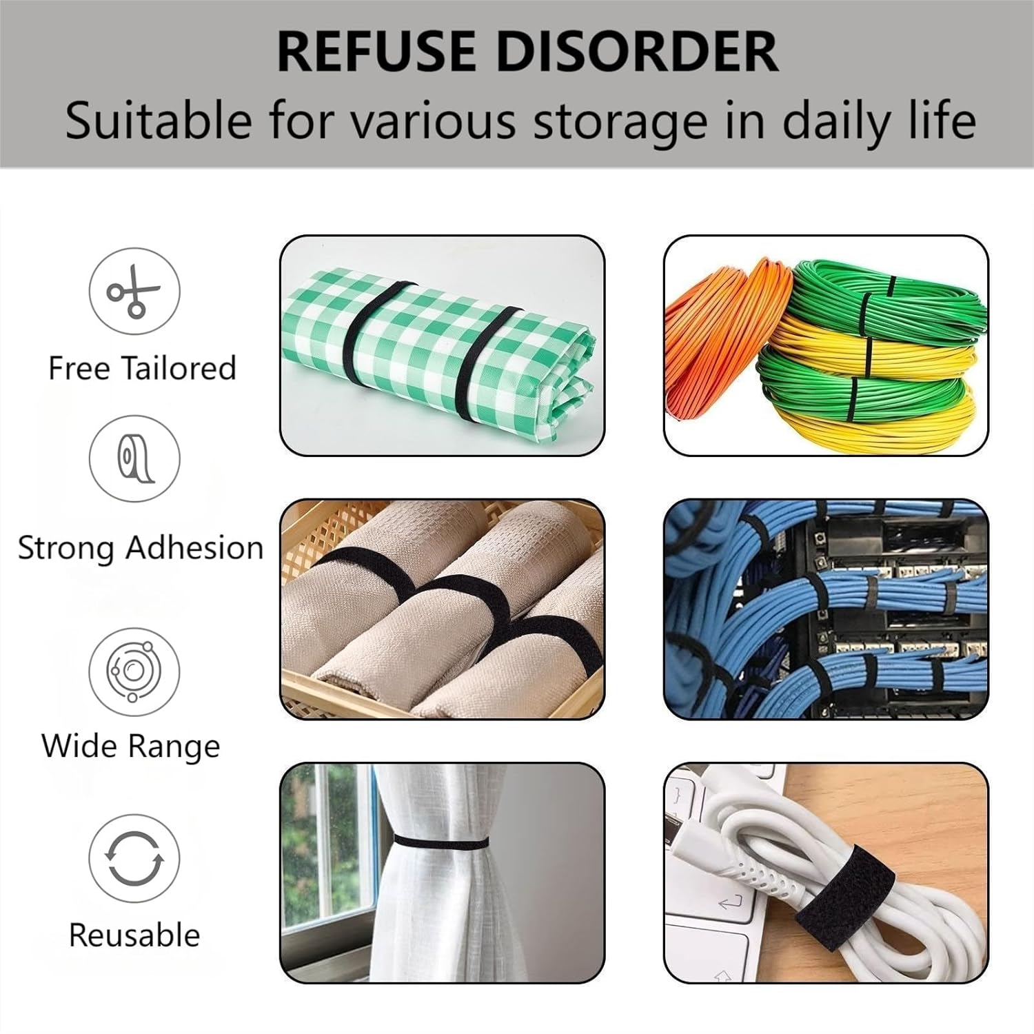 54 Yards Reusable Cable Ties,  – Home Office Organization recenzja i cena
