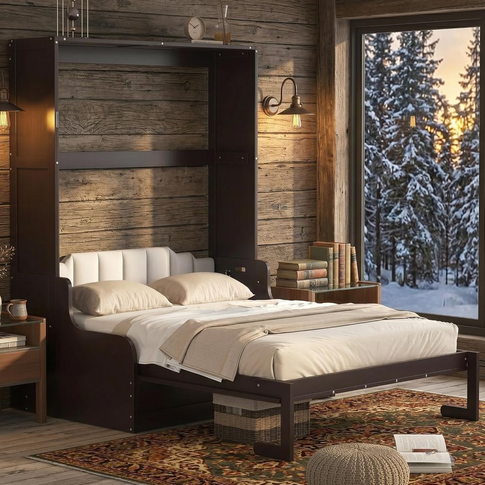 Queen Size Wooden Murphy Bed w – Home Office With Sofa recenzja i cena