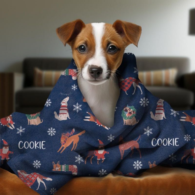 VIKAMA Dog Print Flannel Blank – Home Office With Sofa recenzja i cena
